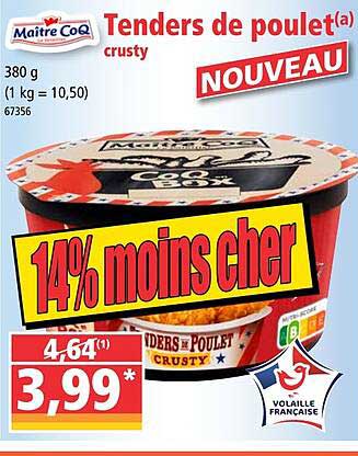 tenders de poulet crusty maître coq