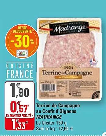 terrine de campagne au confit d'oignons madrange