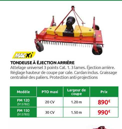 tondeuse à éjection arrière macxi