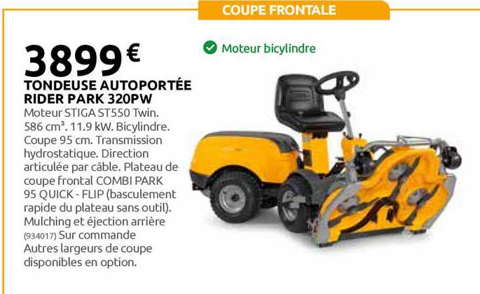 tondeuse autoportée rider park 320pw
