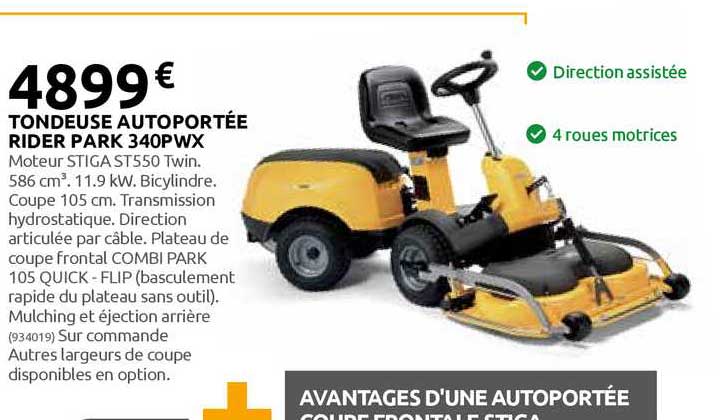tondeuse autoportée rider park 340pwx