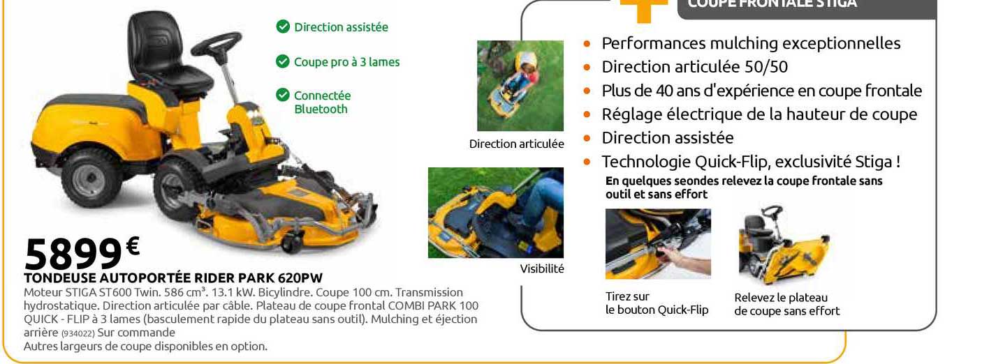 tondeuse autoportée rider park 620pw