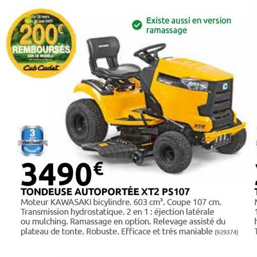 Tondeuse Autoportée Xt2 Ps107