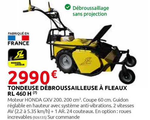 tondeuse débroussailleuse à fléaux rl 460 h