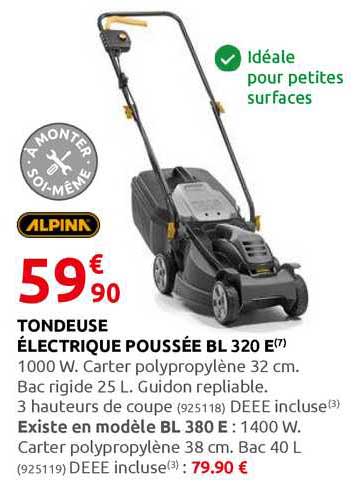 tondeuse électrique poussée bl 320 e alpina