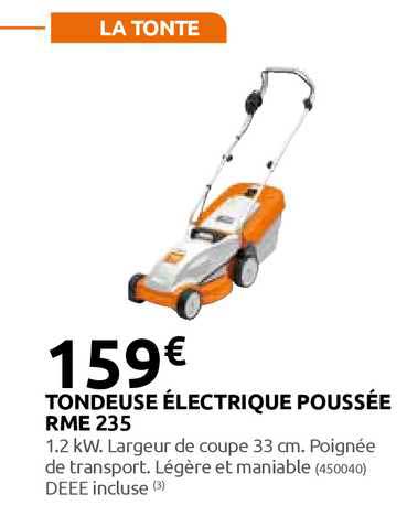 tondeuse électrique poussée rme 235