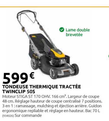 tondeuse thermique tractée twinclip 50s