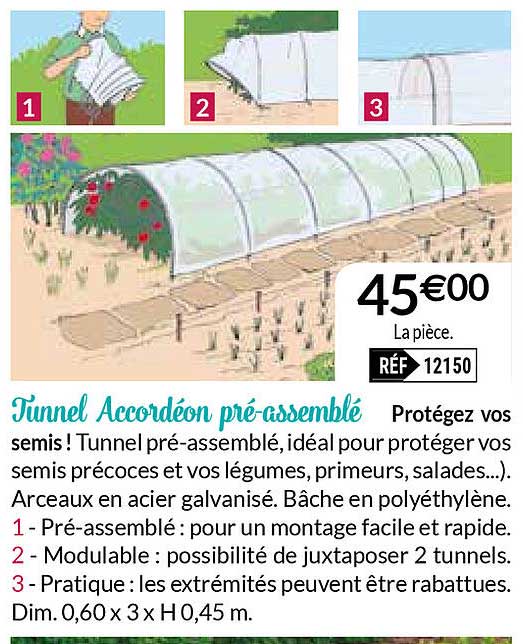 Tunnel Accordéon Pré-assemblé