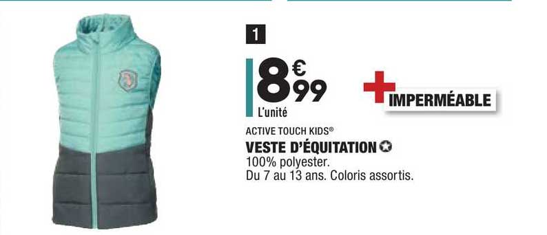 veste d'équitation active touch kids