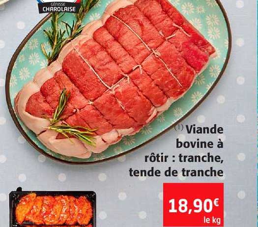 viande bovine à rôtir : tranche, tende de tranche