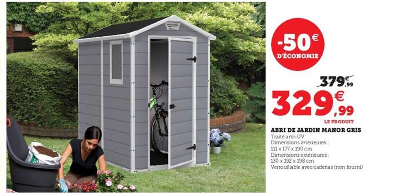 abri de jardin manor gris