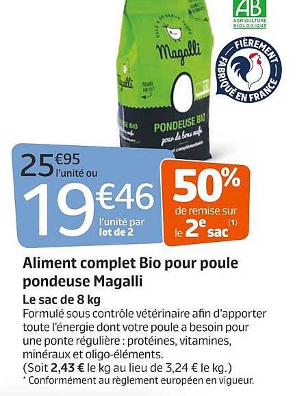 Aliment Complet Bio Pour Poule Pondeuse Magalli