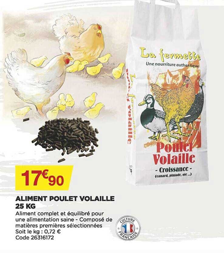 aliment poulet volaille 25 kg