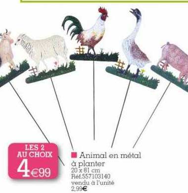 animal en métal à planter