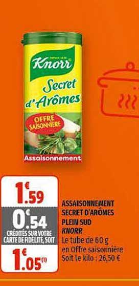 Assaisonnement Secret D'arômes Plein Sud Knorr