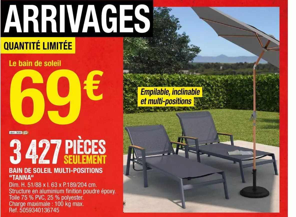 bain de soleil multi-positions "tanna"