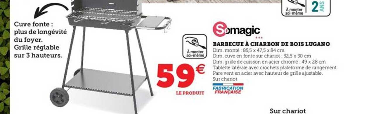 barbecue à charbon de bois lugano somagic