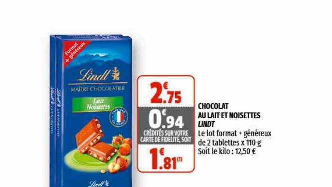 Chocolat Au Lait Et Noisettes Lindt