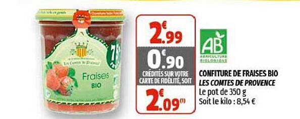 confiture de fraises bio les comtes de provence