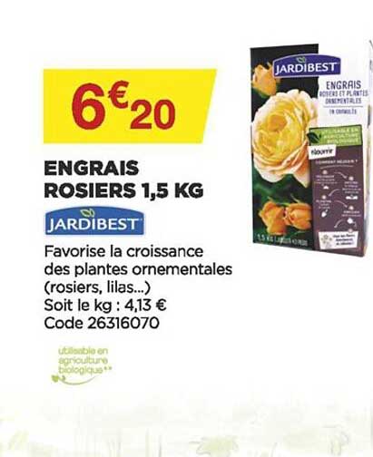engrais rosiers 1,5 kg jardibest
