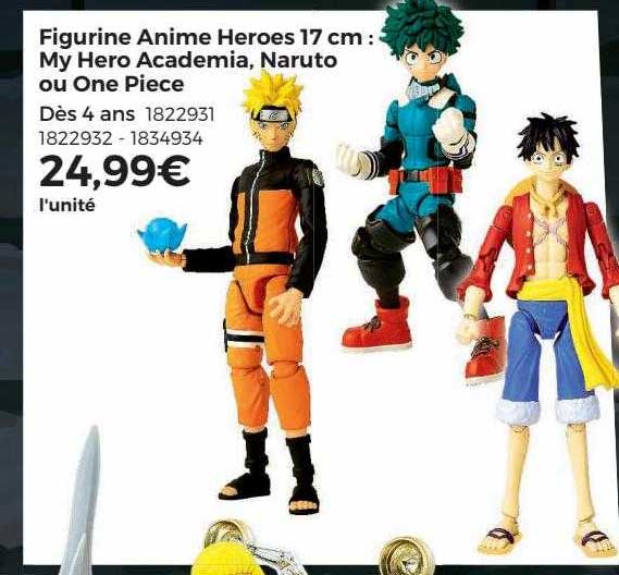 figurine anime heroes 17 cm : my hero academia, naruto ou one piece