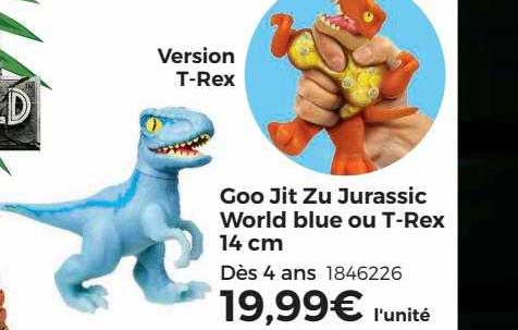 goo jit zu jurassic world blue ou t-rex 14 cm
