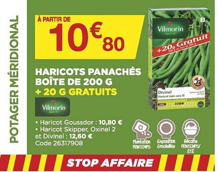 haricots panachés boîte de 200 g + 20 g gratuits