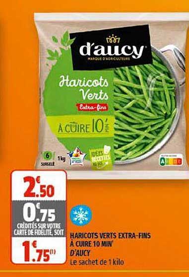 haricots verts extra-fins à cuire 10 min' d'aucy