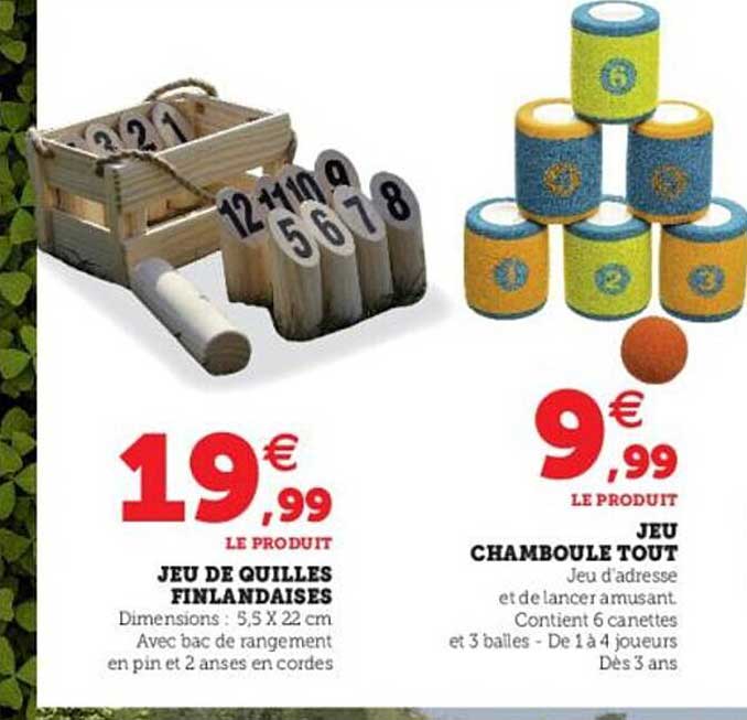 jeu de quilles finlandaises, jeu chamboule tout