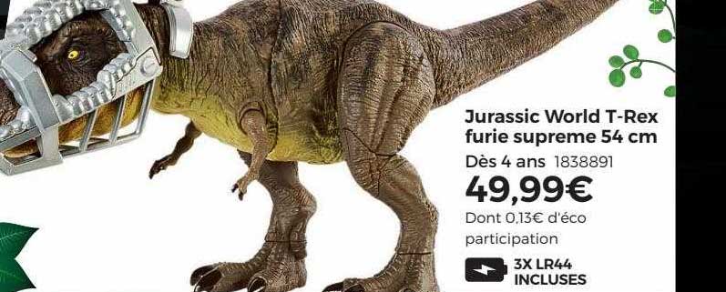 jurassic world t-rex furie supreme 54 cm
