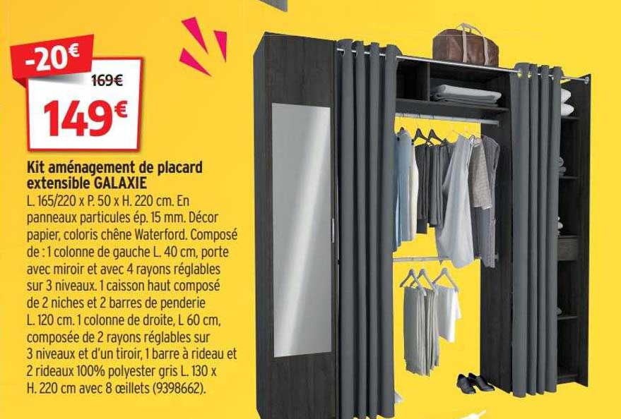 kit aménagement de placard extensible galaxie