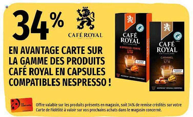 la gamme des produits café royal en capsules compatibles nespresso !