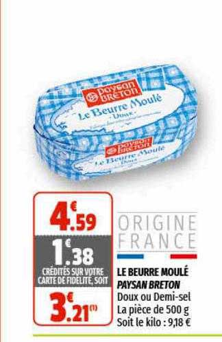 le beurre moulé paysan breton