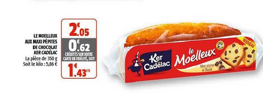 le moelleux aux maxi pépites de chocolat ker cadélac