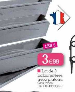 Lot De 3 Balconnières Avec Plateau