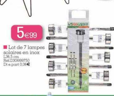 lot de 7 lampes solaires en inox