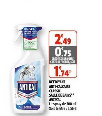 Nettoyant Anti-calcaire Classic Salle De Bain Antikal