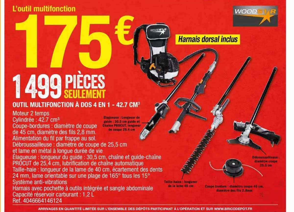 outil multifonction à dos 4 en 1 - 42.7 cm3