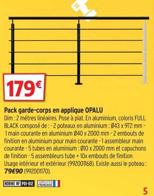 pack garde-corps en applique opalu