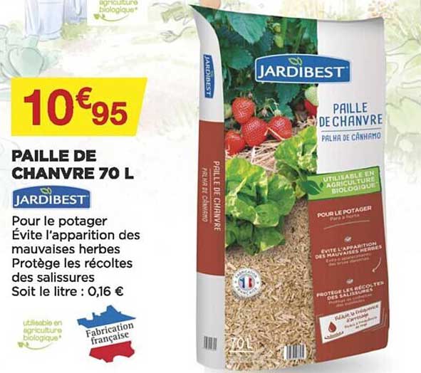 paille de chanvre 70 l jardibest
