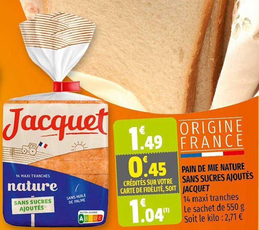 Pain De Mie Nature Sans Sucres Ajoutés Jacquet