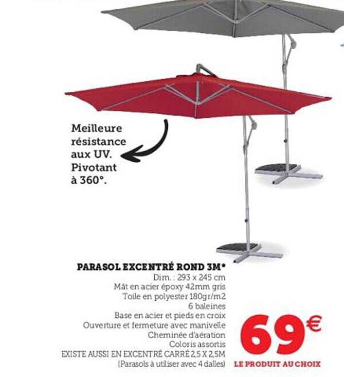 parasol excentré rond 3m
