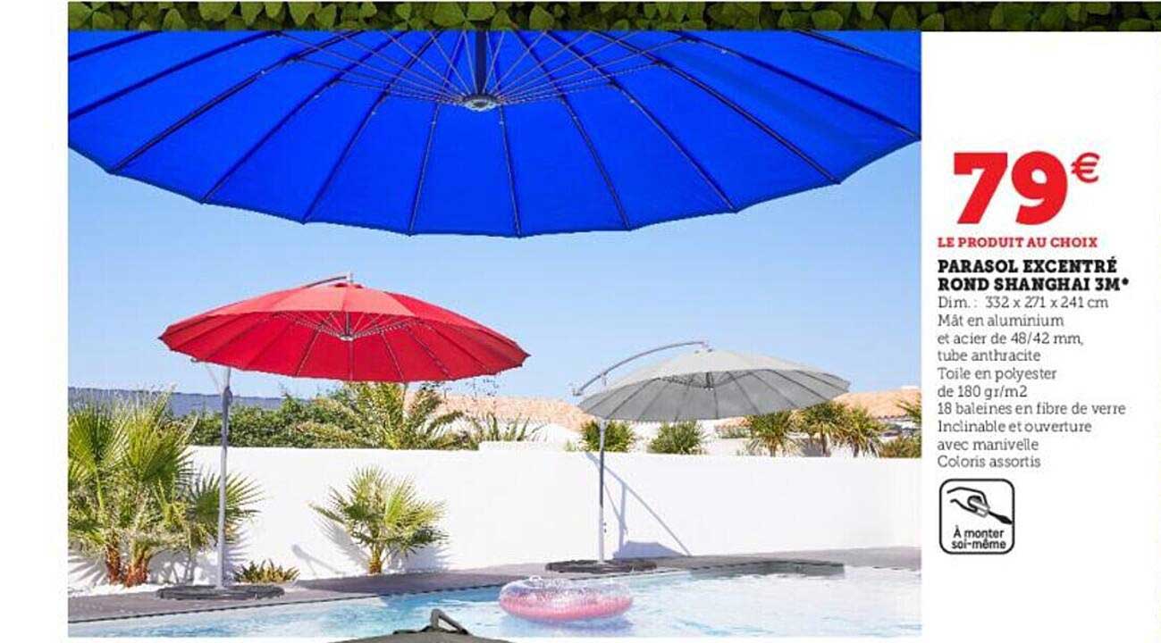 parasol excentré rond shanghaï 3m