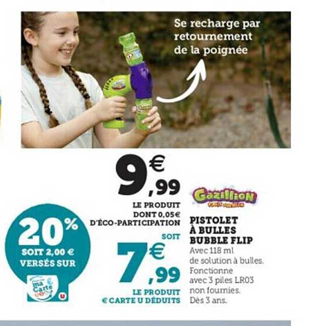 pistolet à bulles bubble flip