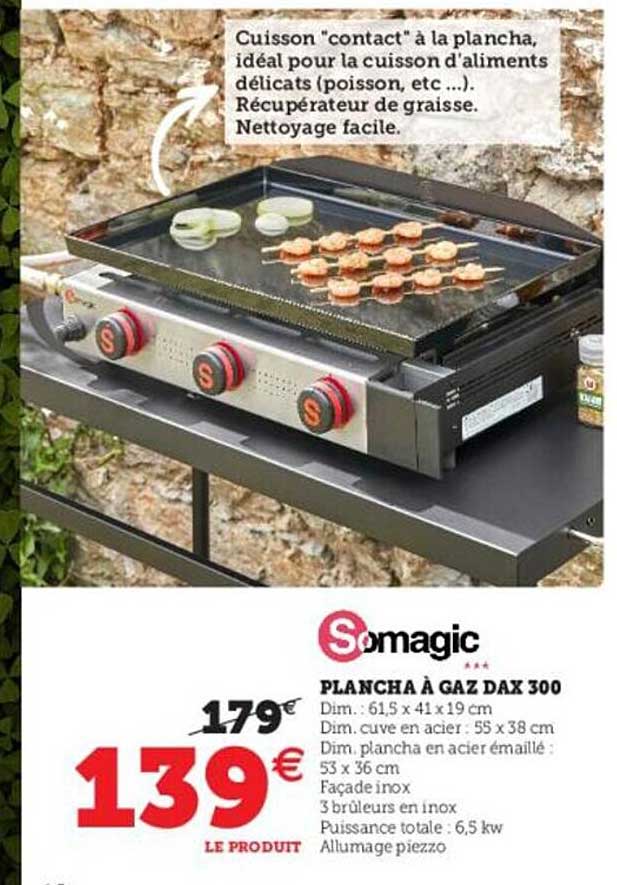 plancha à gaz dax 300 somagic
