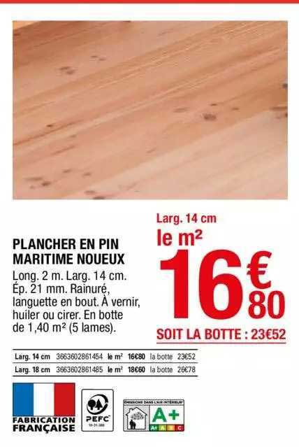 plancher en pin maritime noueux