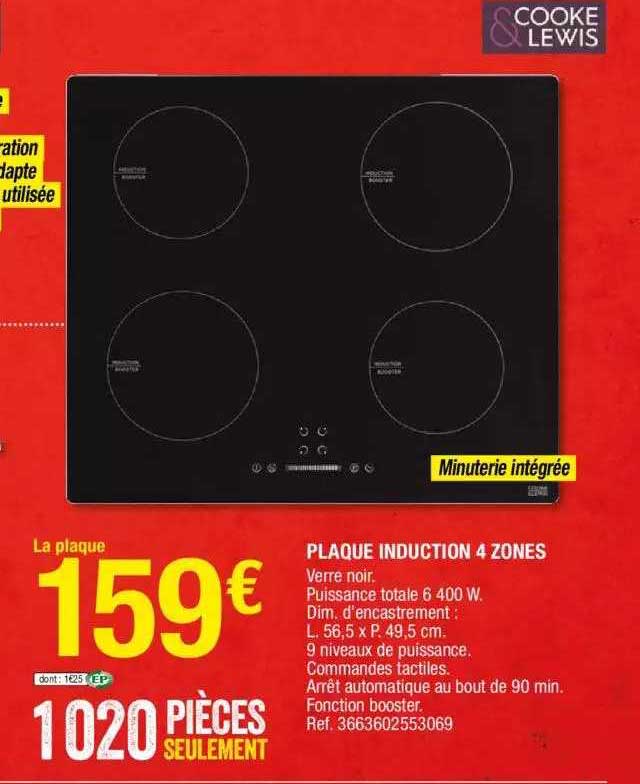 plaque induction 4 zones