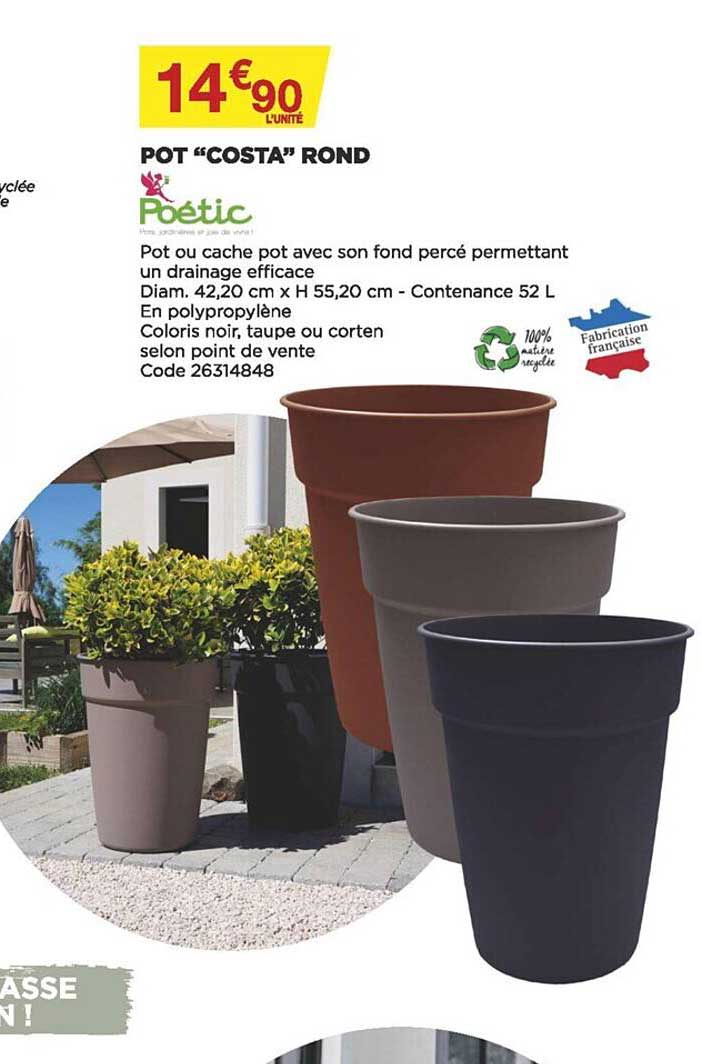 pot "costa" rond poétic