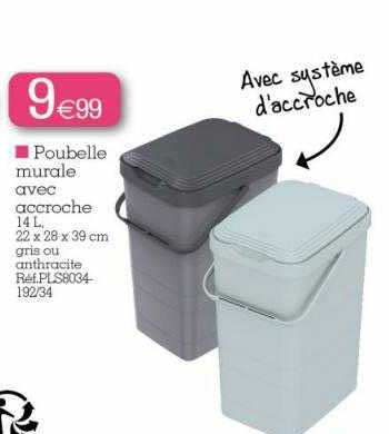 poubelle murale avec accroche