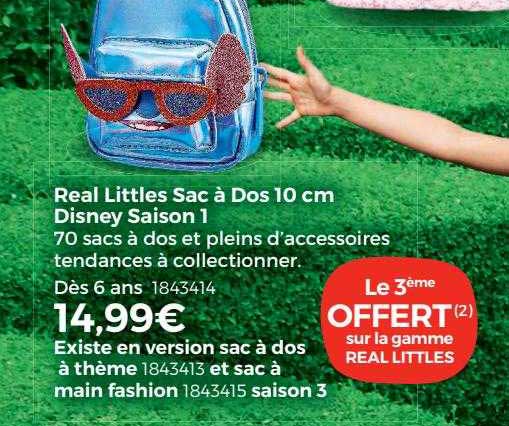 real littles sac à dos 10 cm disney saison 1, sac à dos à thème, et sac à main fashion